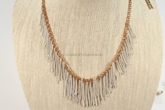 SLATE White Chain Fringe Necklace