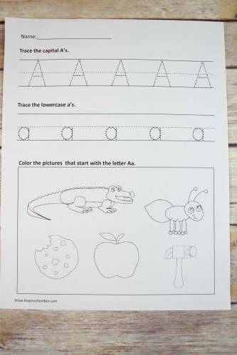 Letter A Tracing Sheet