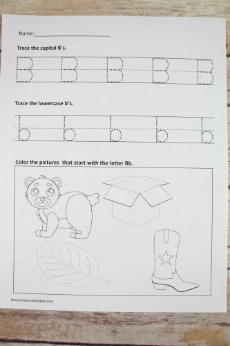 Letter Bb Tracing Sheet