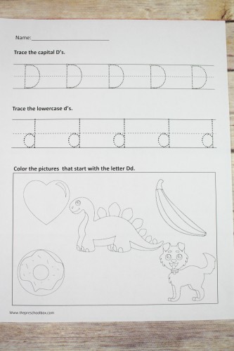 Letter Dd Tracing Sheet