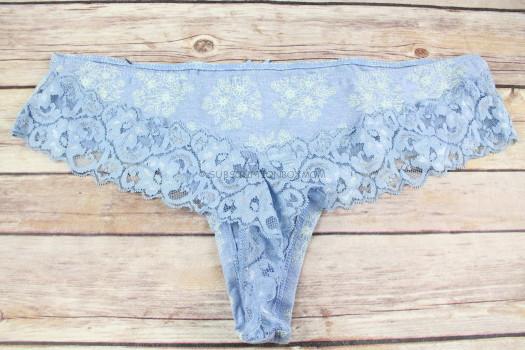 Blue Floral Thong