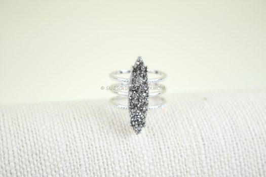 Ava Rose Chandler Ring in Silver and Platinum Druzy