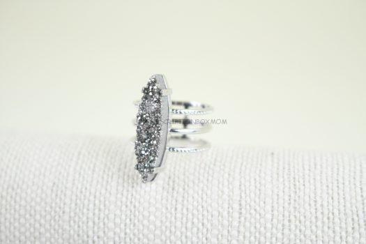 Ava Rose Chandler Ring in Silver and Platinum Druzy