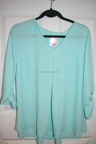 Lillian Wool Dobby V-Neck Blouse