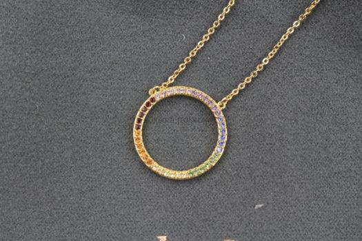 Sophie Harper Circle Pendant with Rainbow Pave