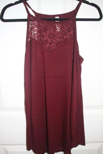 Liza's Lace Paneled Sleeveless Burgundy Top 