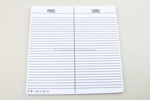 Pros and Cons Notepad "The One With The List"