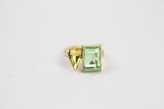 PERRY STREET Amelia Statement Ring in Green & Yellow CZ 