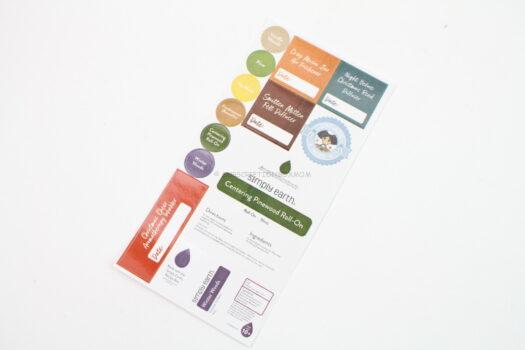 Simply Earth December 2024 Essential Oil Review stickers